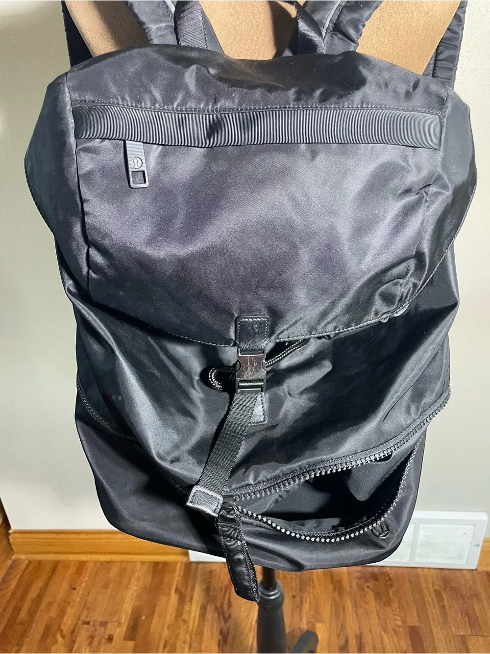 lululemon Go Lightly Rucksack Black Backpack with Front Buckle